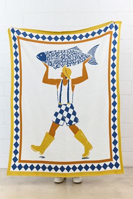 Biquette Cotton Knit Novelty Throw Blanket