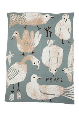 Biquette Cotton Knit Novelty Throw Blanket