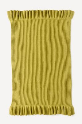 Cindy Wool Knit Ruffled Throw Blanket