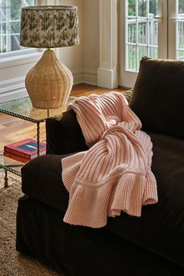 Cindy Wool Knit Ruffled Throw Blanket