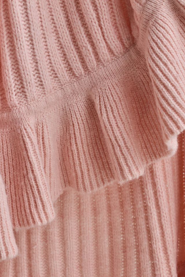 Cindy Wool Knit Ruffled Throw Blanket #2