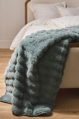 Selena Double-Sided Faux-Fur Throw Blanket