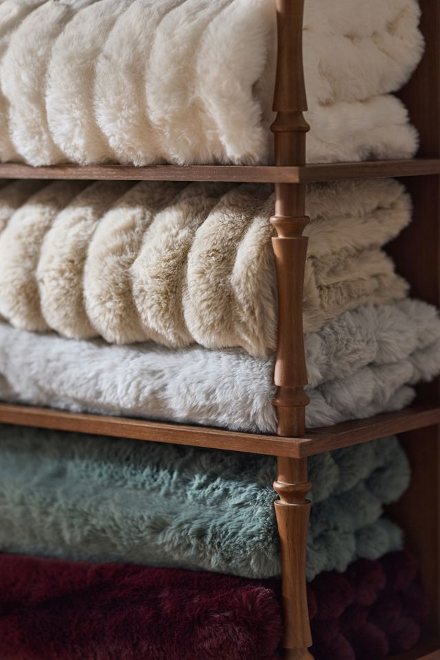 Selena Double-Sided Faux-Fur Throw Blanket #5