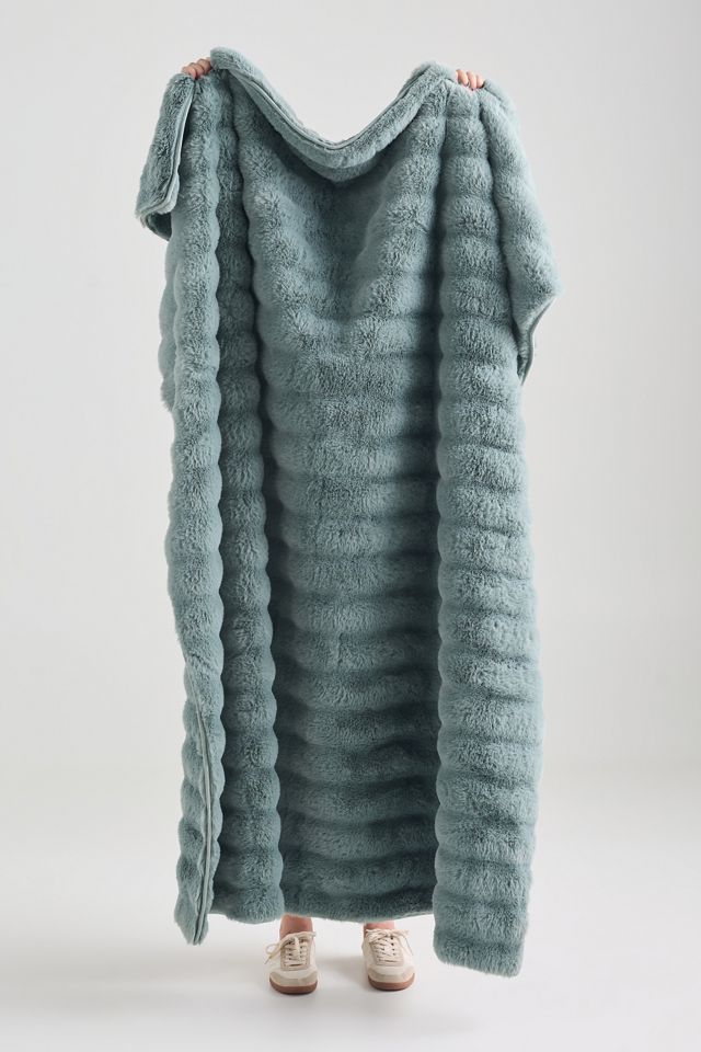 Selena Double-Sided Faux-Fur Throw Blanket #1