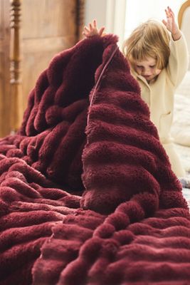 Selena Double-Sided Faux Fur Throw Blanket