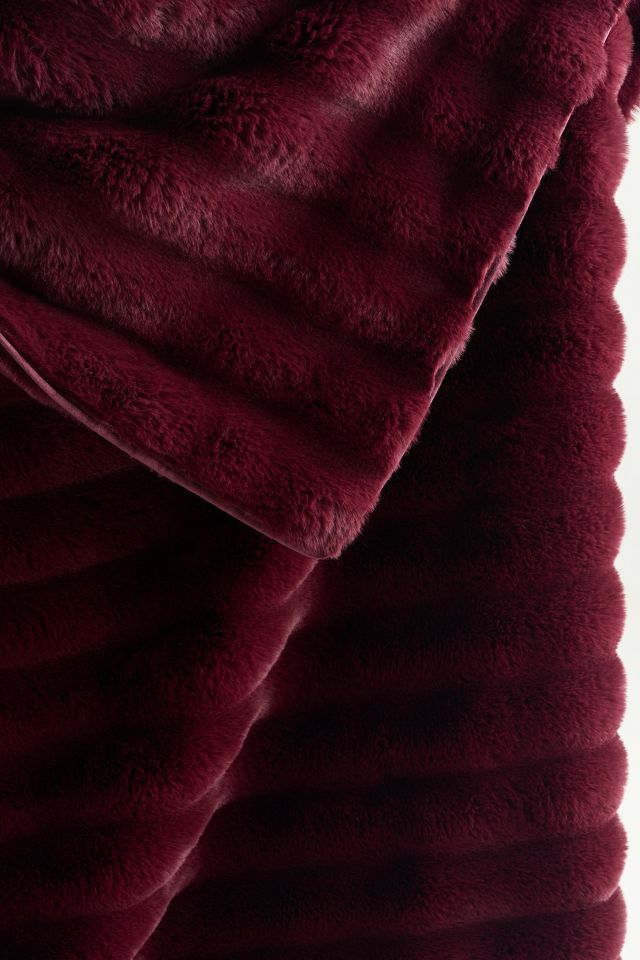Selena Double-Sided Faux-Fur Throw Blanket #1
