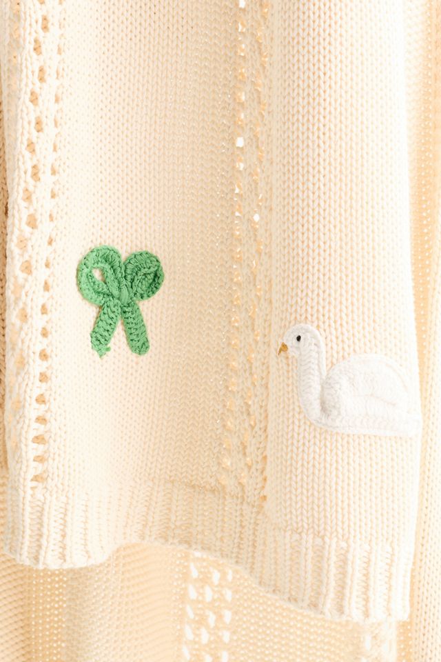 Isabella Cotton Crochet Knit Throw Blanket #1