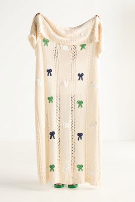 Isabella Cotton Crochet Knit Throw Blanket