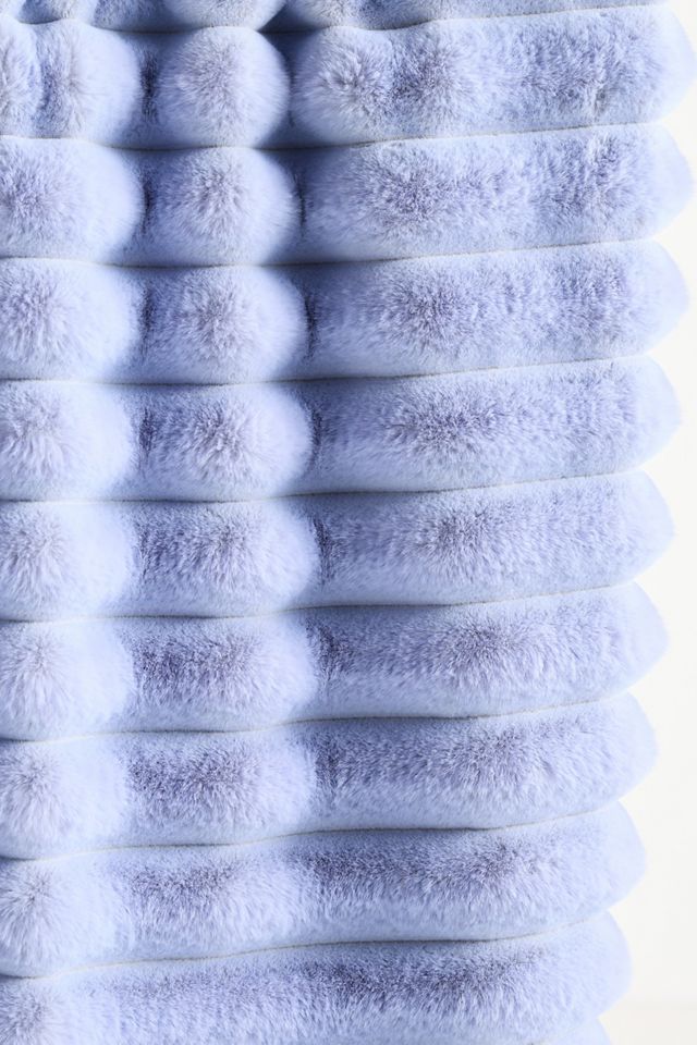 Tipped Puffer Faux-Fur Throw Blanket