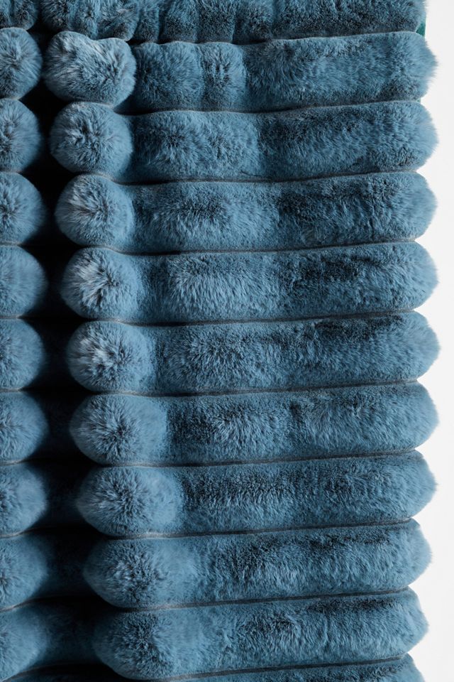 Tipped Puffer Faux-Fur Throw Blanket