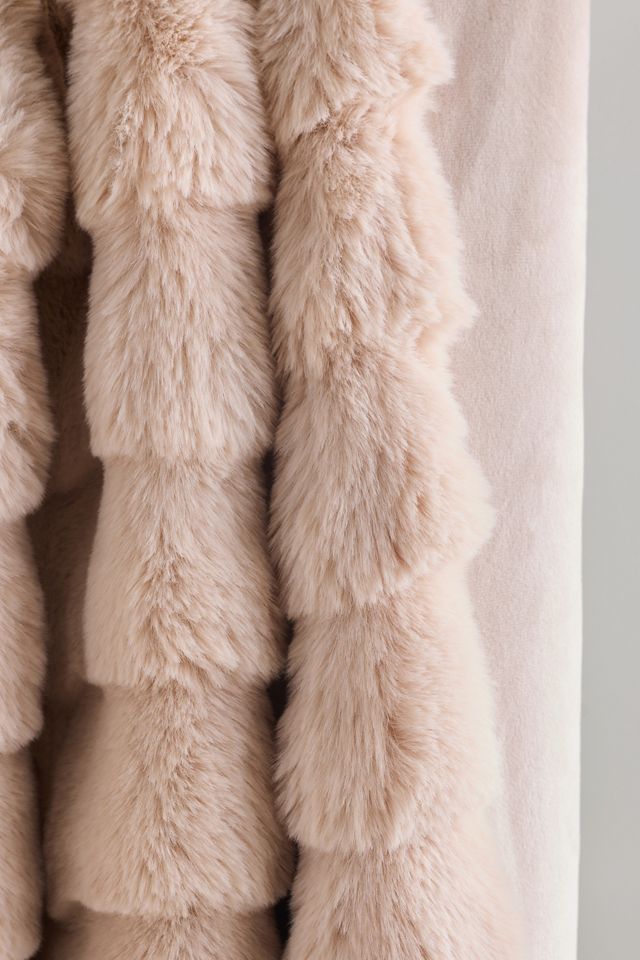 Sophie Scallop Carved Faux Fur Throw #1