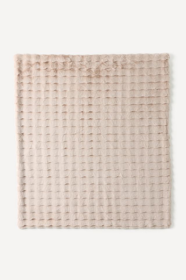 Sophie Scallop Carved Faux Fur Throw #2
