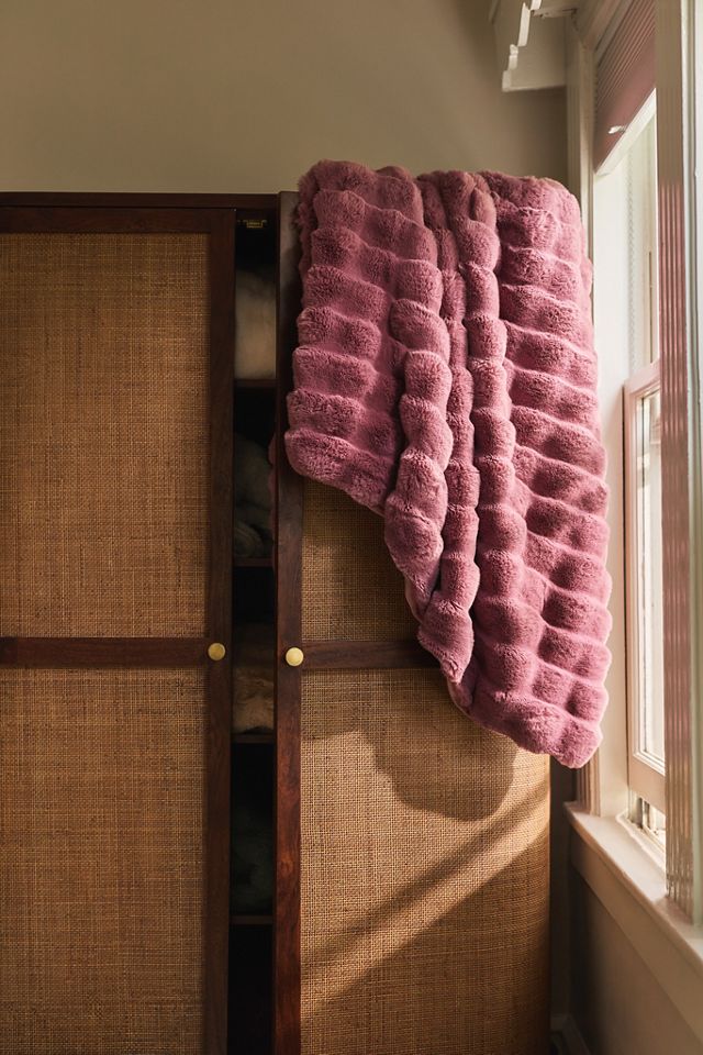 Sophie Scallop Carved Faux Fur Throw #3