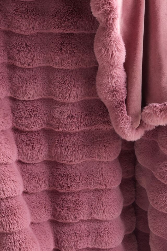 Sophie Scallop Carved Faux Fur Throw #2