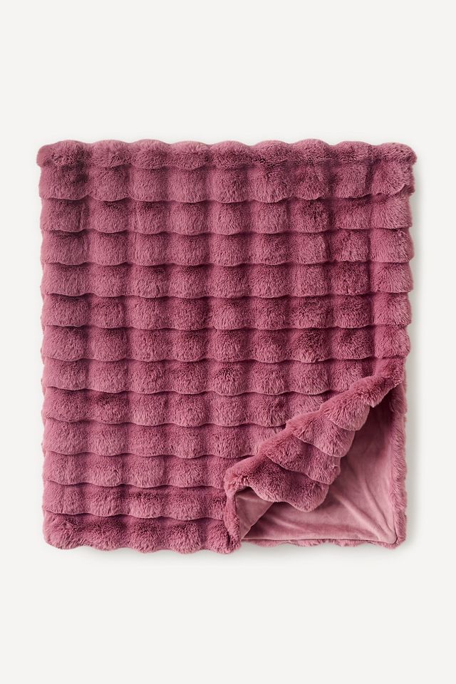 Sophie Scallop Carved Faux Fur Throw #4