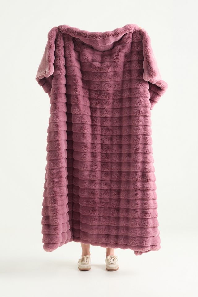 Sophie Scallop Carved Faux Fur Throw #1