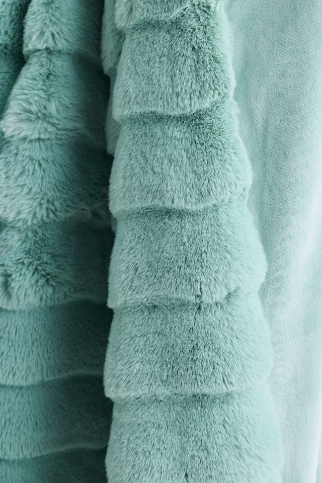 Sophie Scallop Carved Faux-Fur Throw #1