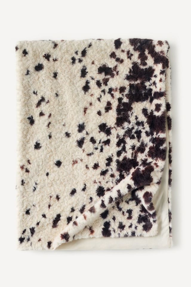 Speckle Printed Faux Fur Throw #4