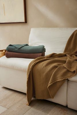 Coyuchi Topanga Organic Matelasse Throw Blanket
