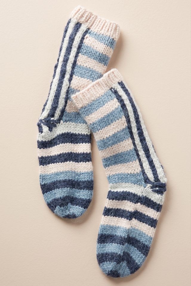 Striped Knit Crew Socks
