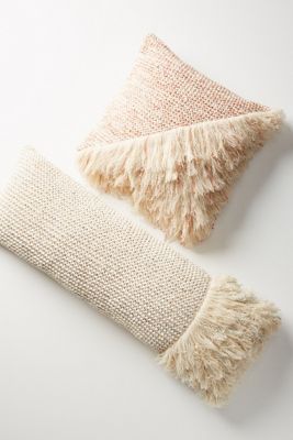 Fringed Waffleknit Pillow