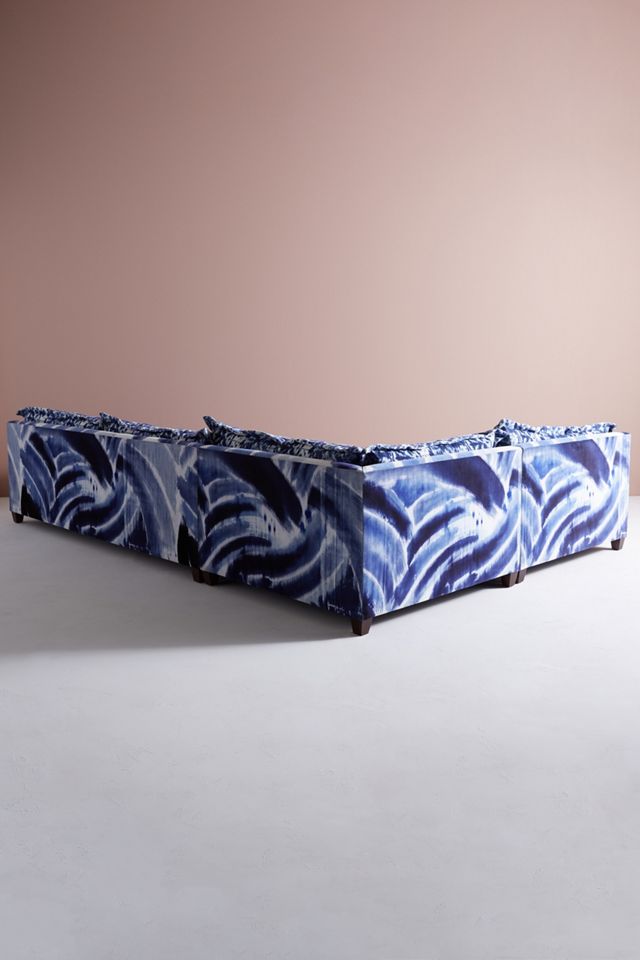 Shibori-Printed Three-Piece Tassa Sectional #2