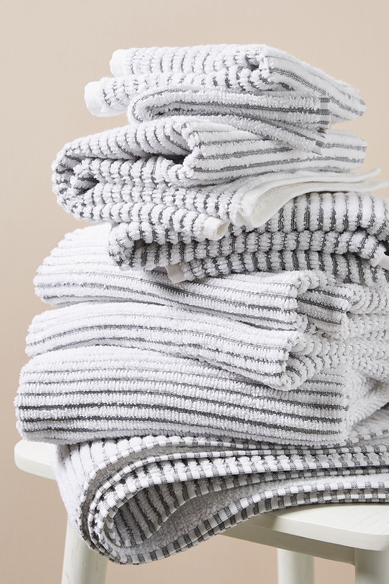 Kassatex Sullivan Towel Collection - Dark Grey, Standard, Wash Cloth