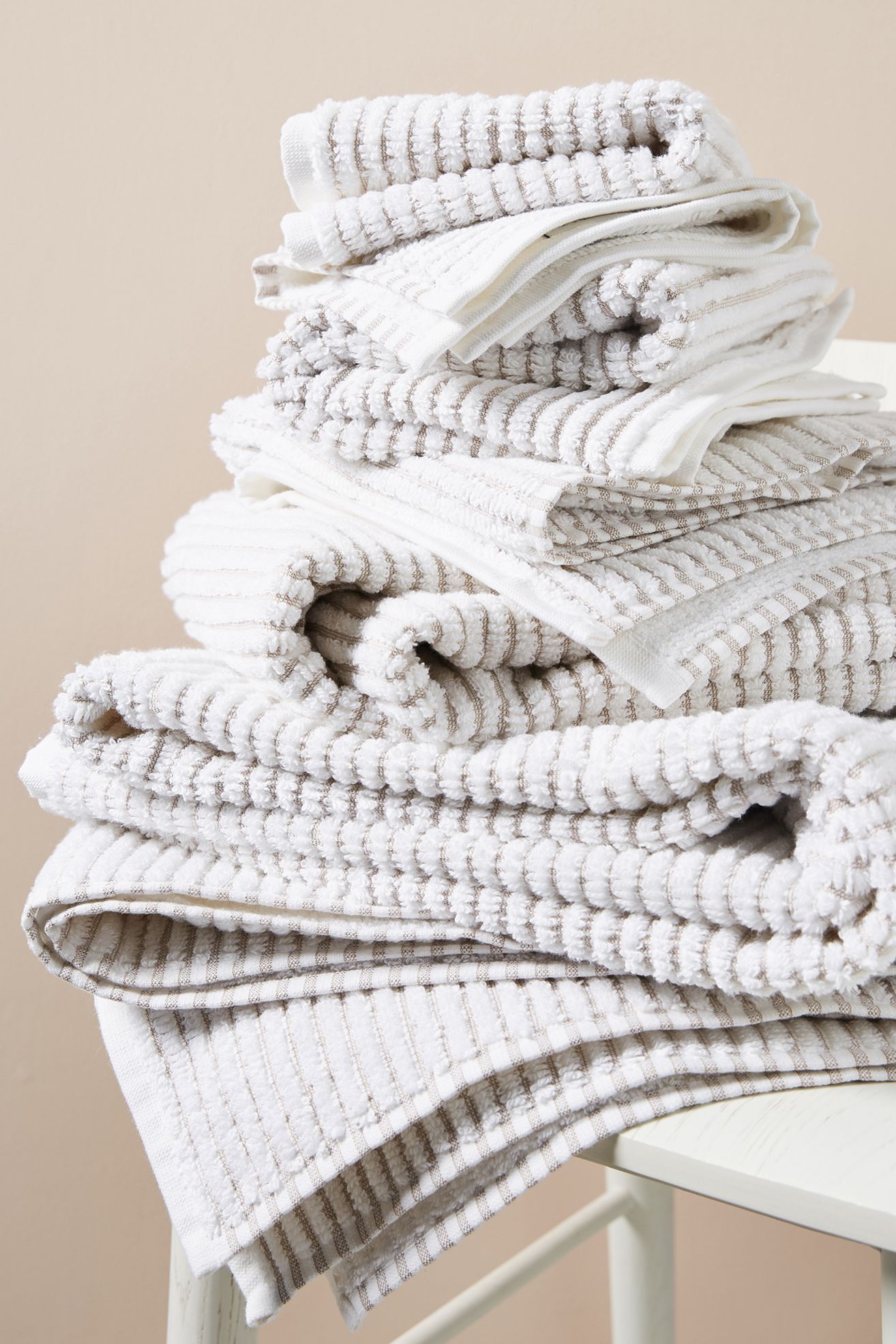 Kassatex Sullivan Towel Collection - Taupe, Standard, Bath Towel