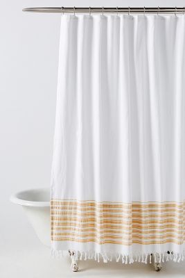 Tasseled Raya Shower Curtain | Anthropologie