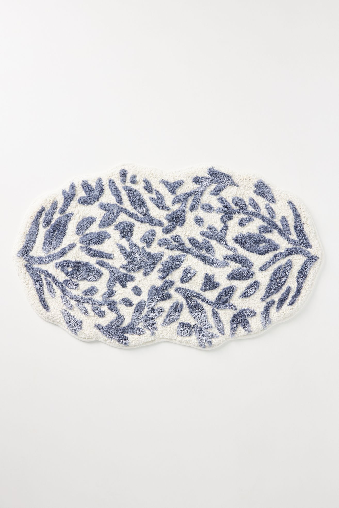 Lucia Handcrafted Bath Mat - Blue Grey, S