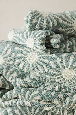 Slowtide Dawn Bath Towel Collection By  In Green Size Hand Towel