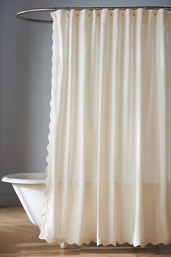 Maeve Scalloped Cotton Shower Curtain