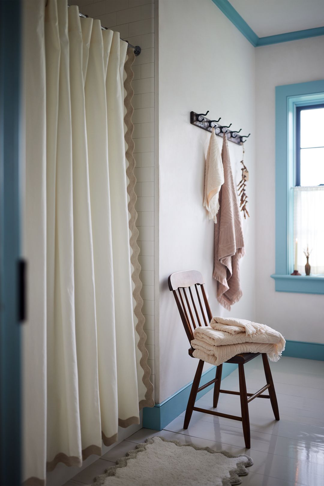 Maeve by Anthropologie Embroidered Scalloped Cotton Shower Curtain - Taupe, 72" X 72"