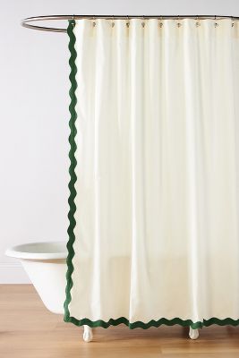 Maeve Scalloped Shower Curtain In Green
