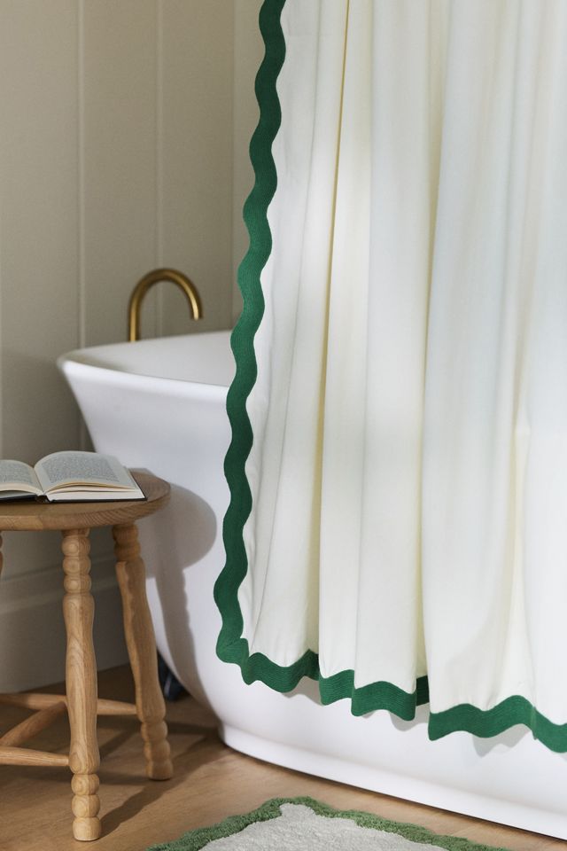 Rideau de douche en coton festonné Maeve #5