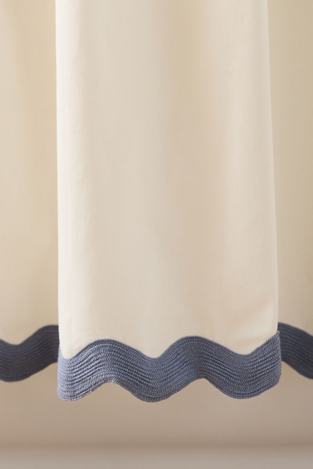 Maeve by Anthropologie Embroidered Scalloped Cotton Shower Curtain #1