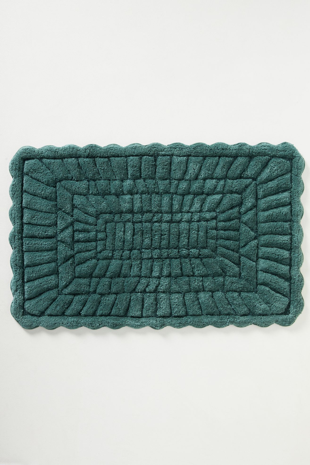 Leighton Hand-Tufted Cotton Bath Mat - Dark Green, Standard, S