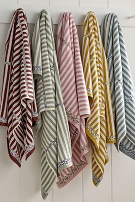 Evita 100% Cotton Striped Woven Towel Collection