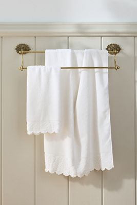Cotton Woven Floral Cutwork Towel Collection