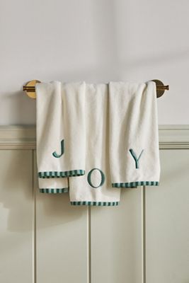 Monogram Embroidered Cotton Hand Towel