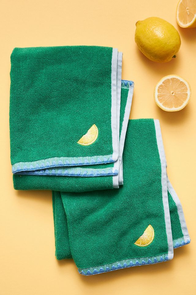 Hana Bug Embroidered Cotton Terry Hand Towel #2