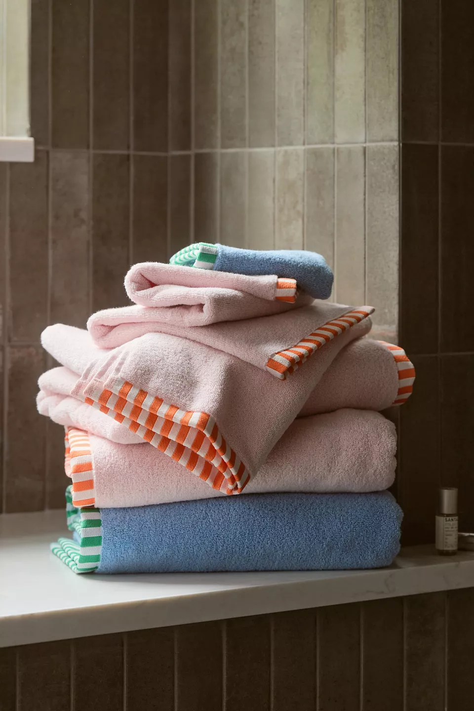 The Sloane Stripe Trim Soft Cotton Towel Collection