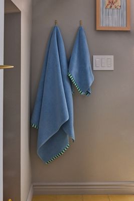 Sloane 100% Zero-Twist Cotton Stripe-Trim Towel Collection