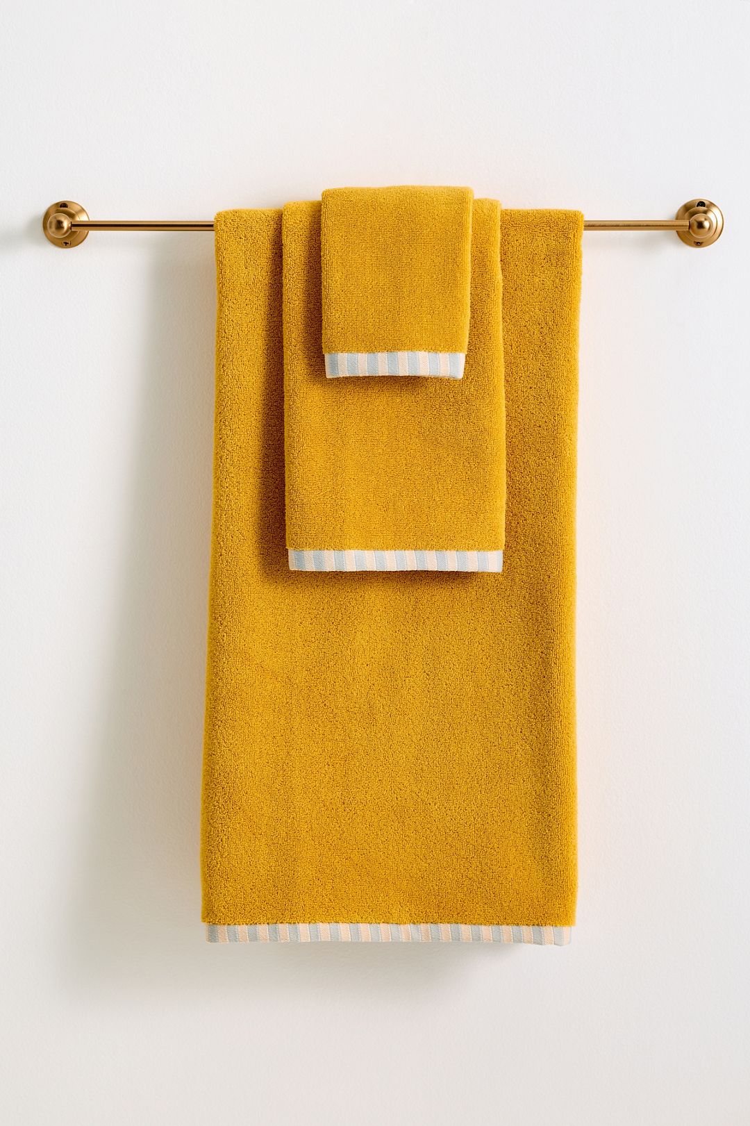 Sloane Portuguese Zero-Twist Cotton Towel Collection - Yellow, Hand Towel