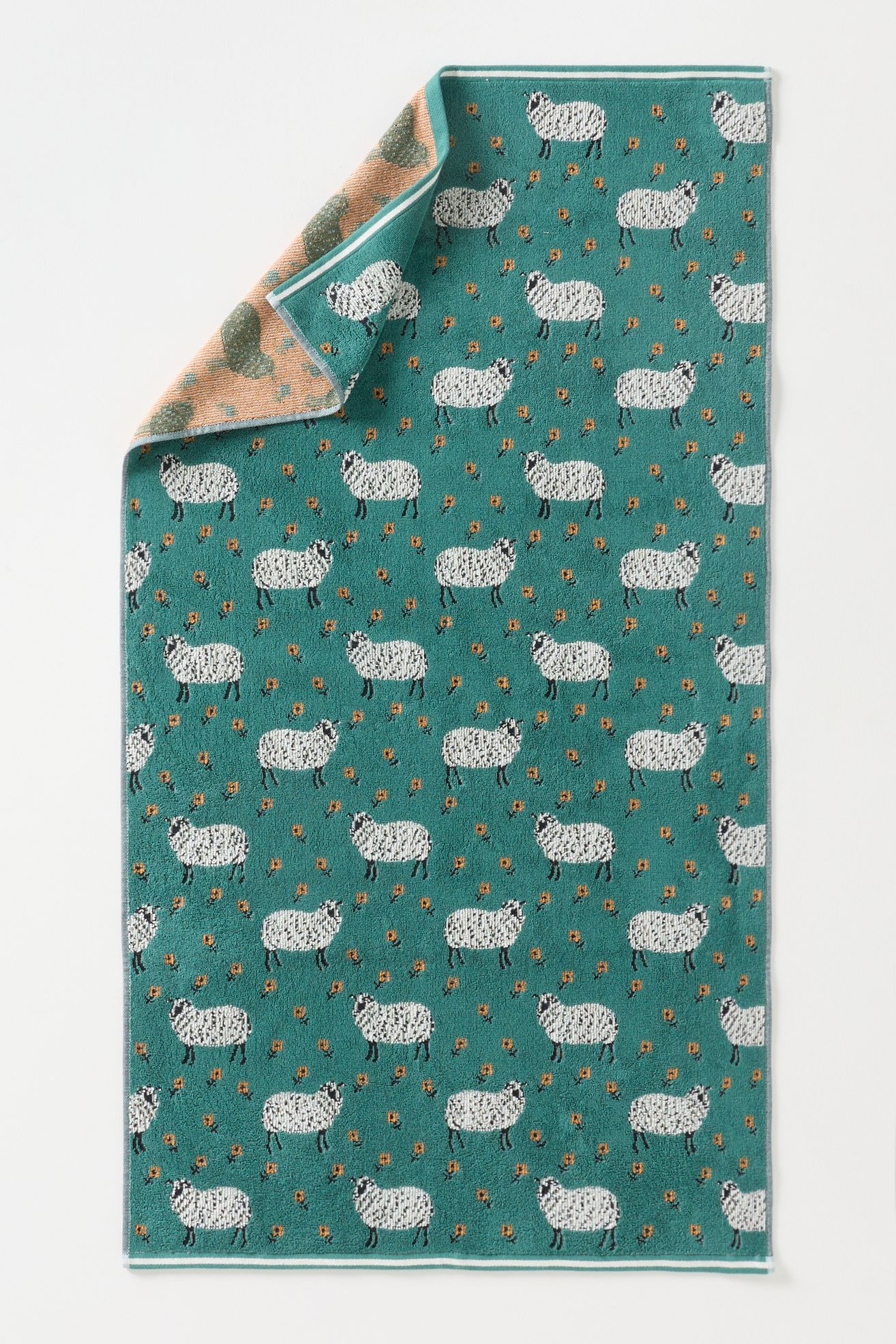 Grace Cotton Icon Woven Towel Collection - Green Pattern, Bath Towel