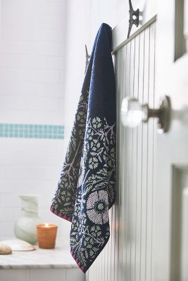 Ellen Merchant Bath Towel Collection By  In Blue Size Hand Towel
