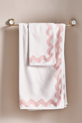 Maeve Ernestine Scalloped Bath Towel Collection By  In Pink Size Hand Towel