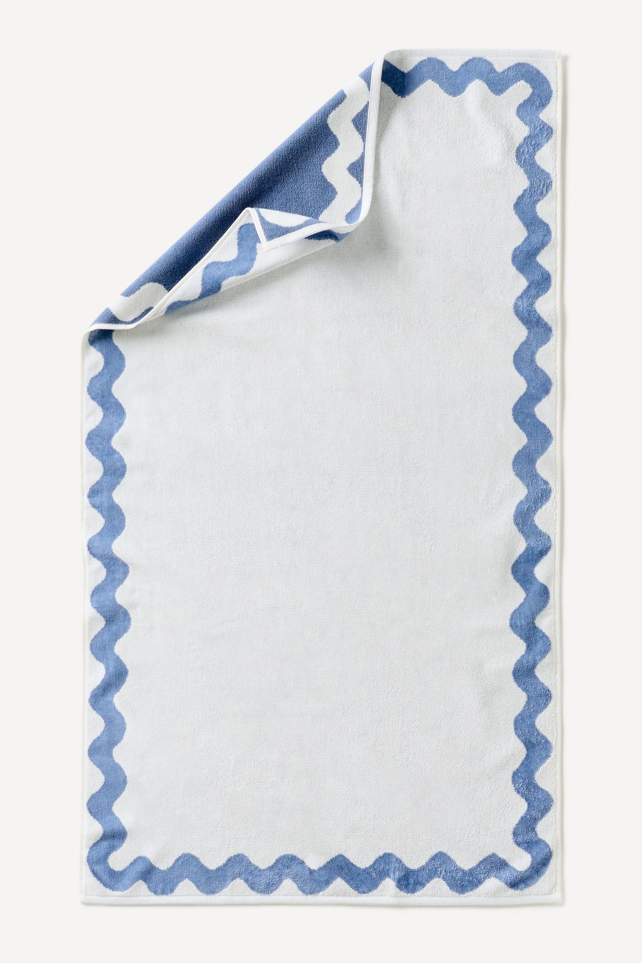 Maeve by Anthropologie Scalloped Cotton Towel Collection - Stone Blue, Hand Towel