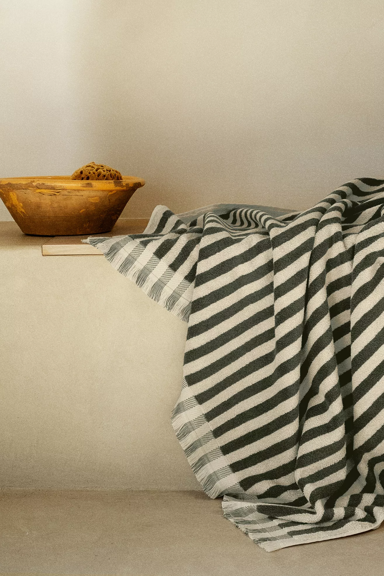 Piglet in Bed Pembroke Stripe Cotton Towel Collection