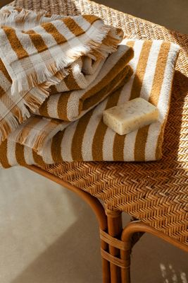 Piglet in Bed Pembroke Stripe Cotton Towel Collection